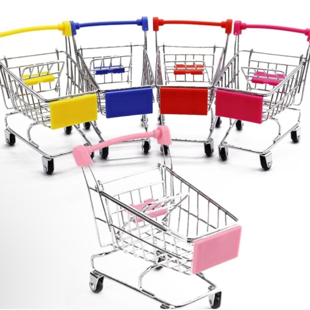 Mini Supermarket Handcart, Red or Pink